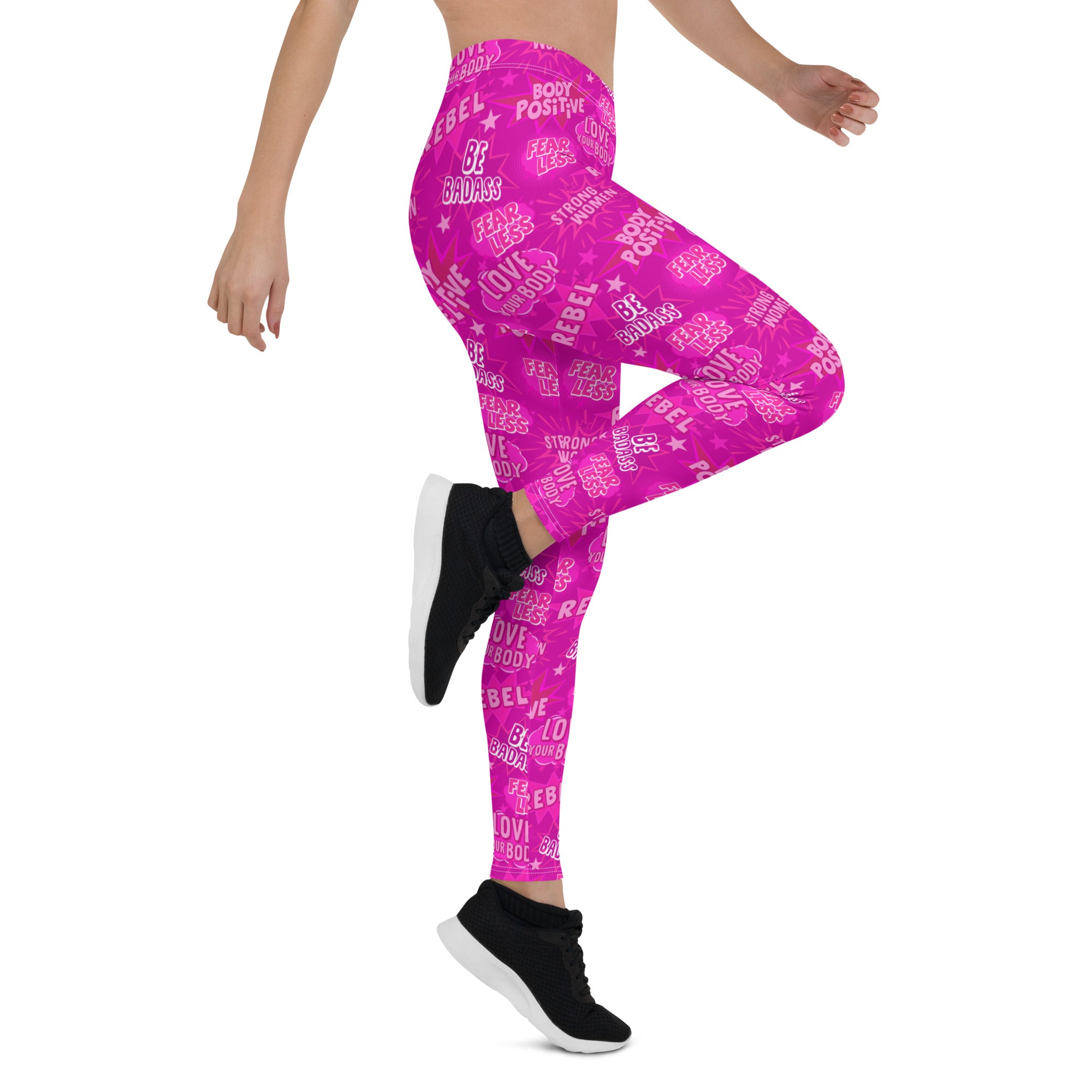 SHE REBEL - Hot Pink Empower Mid-Waist Leggings
